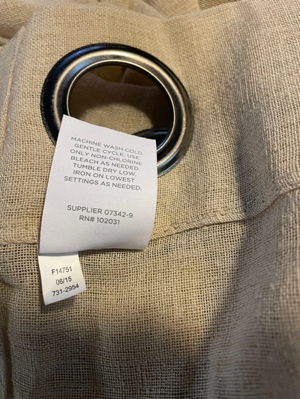 JC Penney Home Single Panel Solid Grommet Top Light-Filtering (~50
